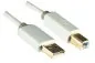 Mobile Preview: DINIC HQ USB 2.0 Kabel A Stecker auf B Stecker, Monaco Range, weiß